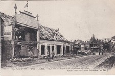 Ham, Somme - Rue de Noyon & Boulevard du Midi, ruins, WW1  - old post card