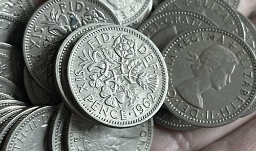 1962 sixpence coins - x,