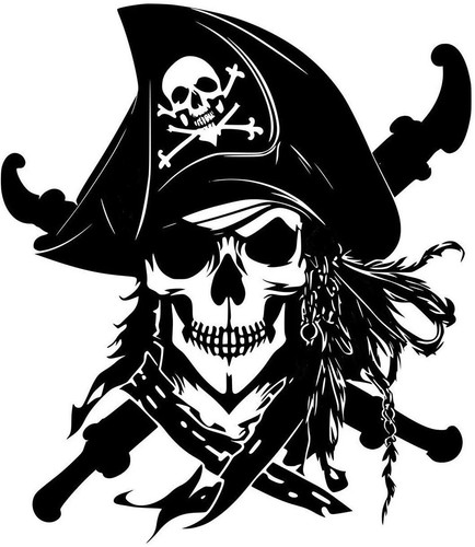 Large pirate skull head - large,