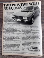 Original 1978 Lancia Beta Coupe advert | Man Cave | Retro | Classic Cars