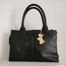 Radley Black Top Handle Bag With Detailing and Yellow Scottie Dog  (Please Read)