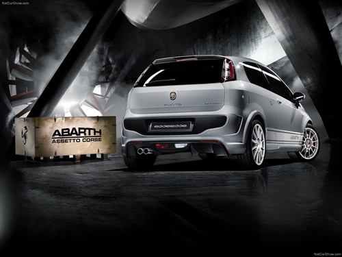 Cars white abarth - fiat, punto