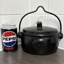 0.25 1/4 gallon Romany Gypsy Cast Iron Cooking Pot & tin Lid with handle 