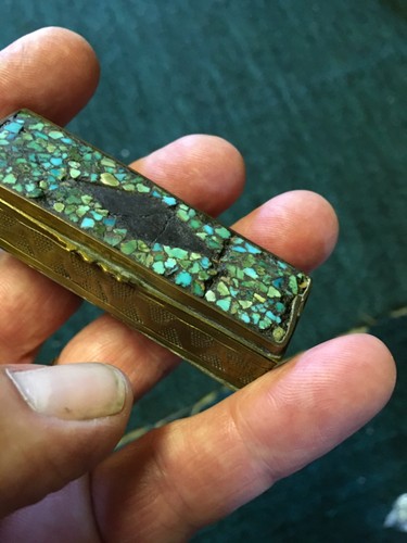 Persian brass trinket snuff - , trinket/snuff