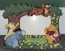 Vintage Disney Winnie The Pooh 3D Resin Picture Photo Frame with Tigger Eeyore 