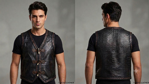 Men crocodile embossed - men's,