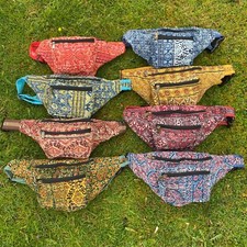 Indian Block Printed Bum Bag – Ethnic Boho Hippy Festival Nomads Wales