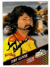 Tony Glover Signed 1994 Finish Line NASCAR Card #105
