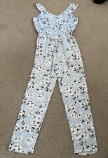 Floral Pale Blue Lightweight Floaty Jumpsuit. Size 10. Mela Loves London.