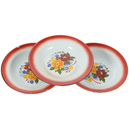 3pcs vintage enamelware plates - 3pcs,
