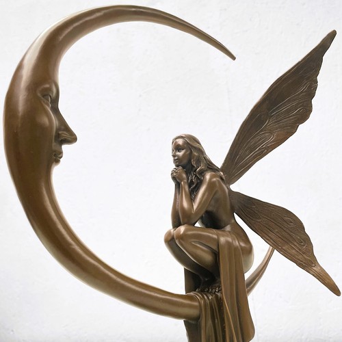 Bronze mermaid moon fairy - moon,