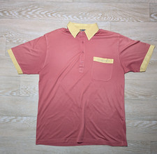 Gabicci  Polo Mens Shirt Sized Large - Gold Red ish Burgundy? - Used Collar Wear