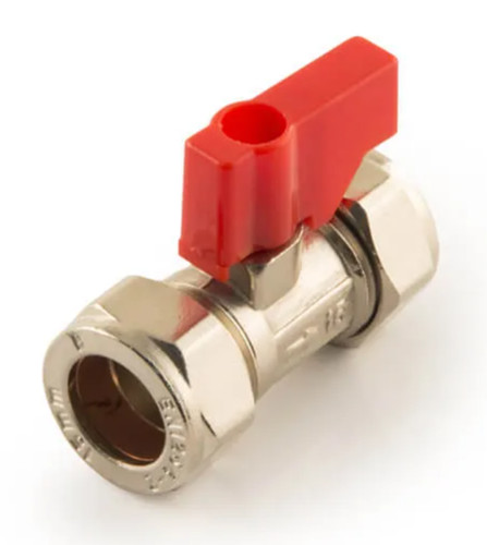 Isolating valve 15mm with - , red