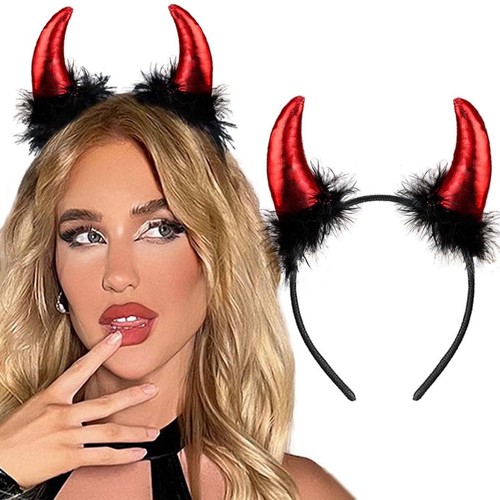 Red sequin devil - sequin, horns