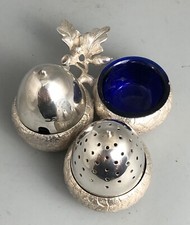 Victorian Silver Acorn Cruet