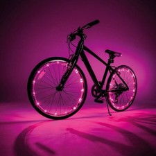 JML Wheely Bright Pink LED Bike Wheel & Frame Lights 2 Pack Fits 2 Wheels New