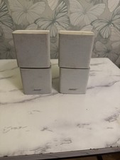 2 x Bose Jewel Double Cube Satellite Speakers in White - Fully Working