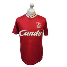 Liverpool FC Retro Red Candy Home Kit 90s Football Shirt Uk Men's Size M L366