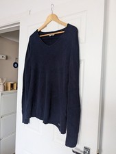 Mens Vintage Le Chameau Mickleton Cable Knit Jumper Size XL New Navy Blue Rare