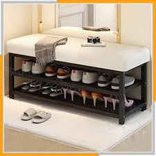Shoe Bench Shoe Storage Rack Cabinet Organiser with Cushion Padded Seat Unit UK