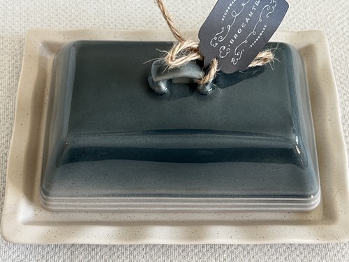 Stoneware large butter dish - stoneware,