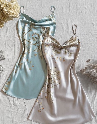 Floral satin cami nightdress - floral,