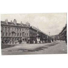 BATH Pulteney Street, Old Car, Horse & Cart, RP Postcard Unposted Derwent Series