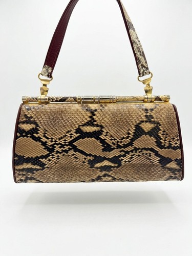 Vintage snakeskin bag - bag, burgundy