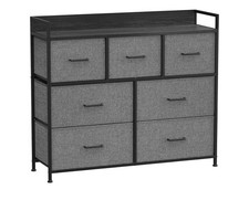 HOMCOM Chest of Drawers Bedroom Dresser with 8 Fabric Storage Unit Dark Grey