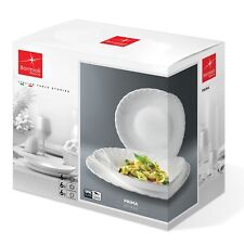 Bormioli Rocco 18 Pieces Dinner Sets Opal Glass Service Tableware Dining Plates