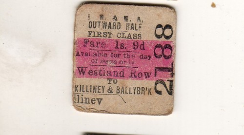 Railway ticket ireland wr - ticket, dw&wr