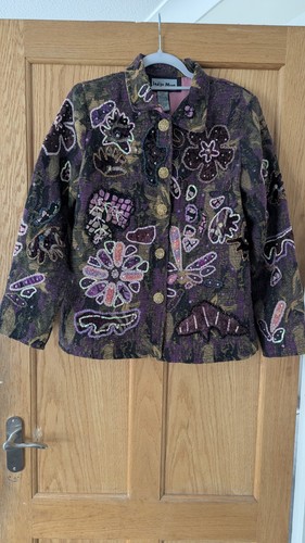 Indigo moon purple embroidered - moon,