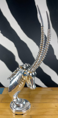 Large silver oryx antelope - silver,