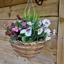Plum & White Faux Pansy Flower