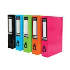Pukka Brights Assorted Box Files Foolscap Size Pack of 10 Office Filing Storage