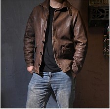 Mens vintage waxed brown - waxed,