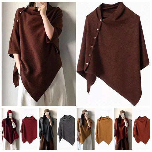 Warm knitted thick - knitted, poncho
