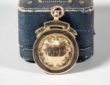 Antique 9ct Solid Gold Watch Chain Fob - 12.6 Grams