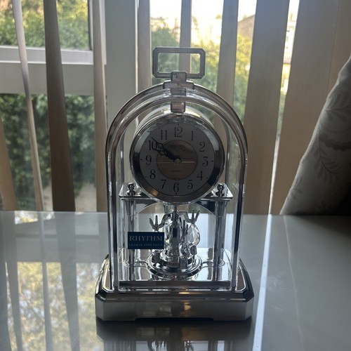 Rhythm silver table clock - table,