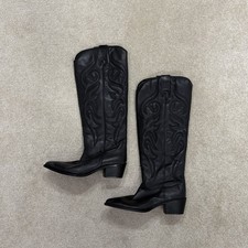 Zara Black Leather Cowboy