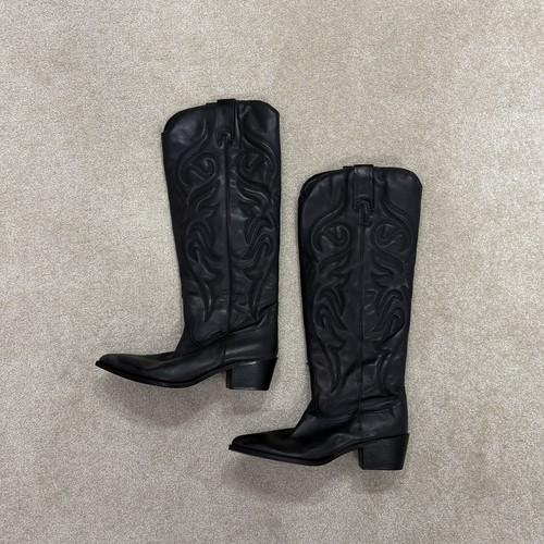 Zara black leather cowboy - zara,
