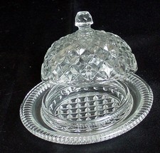 ART DECO STYLE GLASS BUTTER PRESERVE CAVIAR COVERED DISH COLLECTABLE