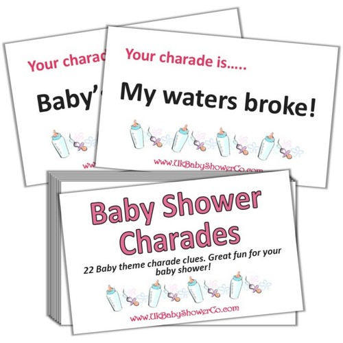 Baby shower game charades - baby, game,