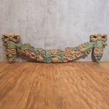 Vintage Carved Wooden Garland Arch Door or Window Hanging Crown Classical Style