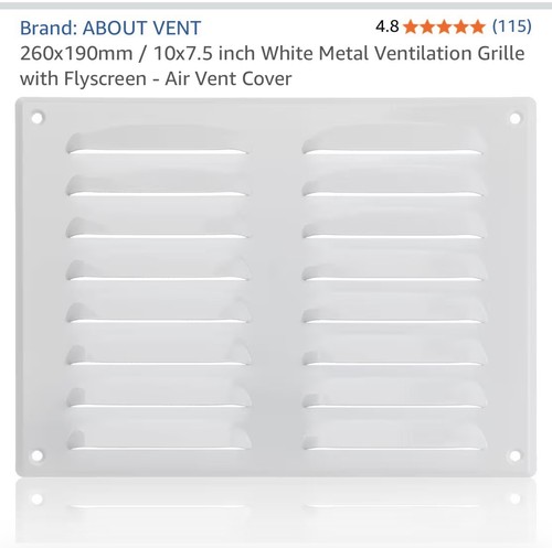White metal air vent grille - white,