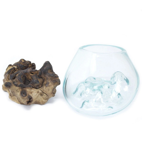 Molten glass wood - on, small