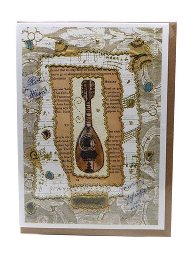 Mandolin greetings card - mandolin,