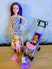 Barbie Dolls Babysitters Club Skipper, Chelsea,Baby  Pushchair & Accessories 