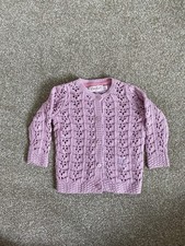 Cath kidston, knitted cardigan lilac baby 0-3 months