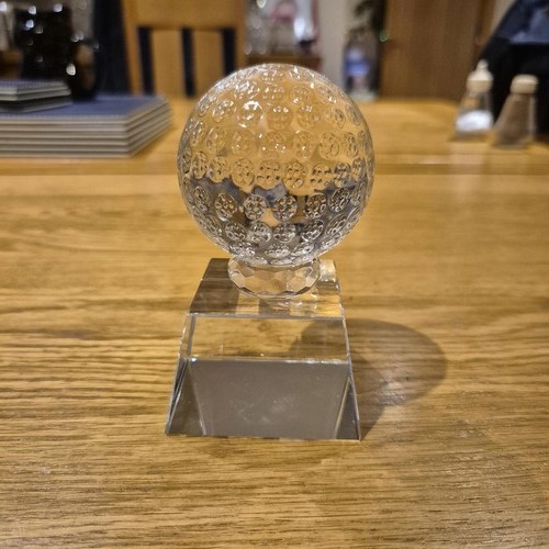 Crystal paperweight featuring